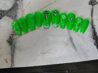 Image 3 of Glow in the Dark Aliens Press on Nails 