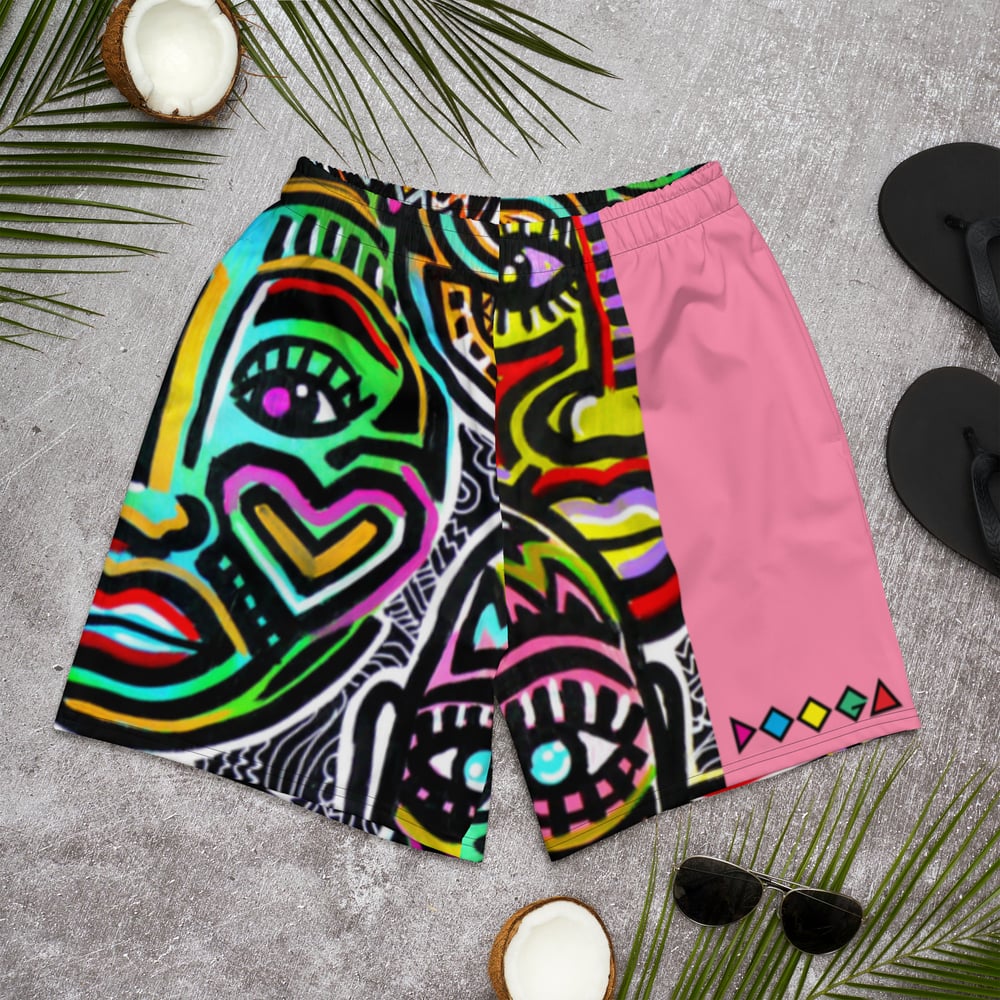 Image of Men's Recycled Athletic Shorts - Faces