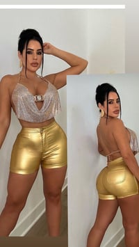 Metallic gold shorts