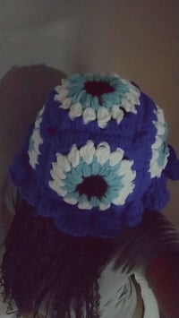 Image 2 of CROCHET EVIL EYE BUCKET HAT