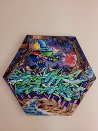Canvas art /graffiti wildstyled canvas octagon 