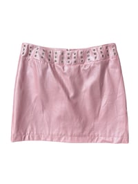 Image 1 of Baby Pink PVC Studded Mini Skirt 12