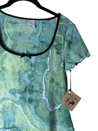 Image 3 of M 90's Babydoll Mini Dress in Verdant Geode Ice Dye