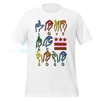 Image 3 of LOVE DC GOGO "THE LANGUAGE OF LOVE" Light Unisex Tee (see color options)