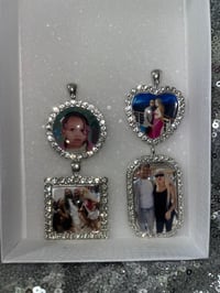 Image 3 of Silver Rhinestone Photo necklace 4 different shapes 