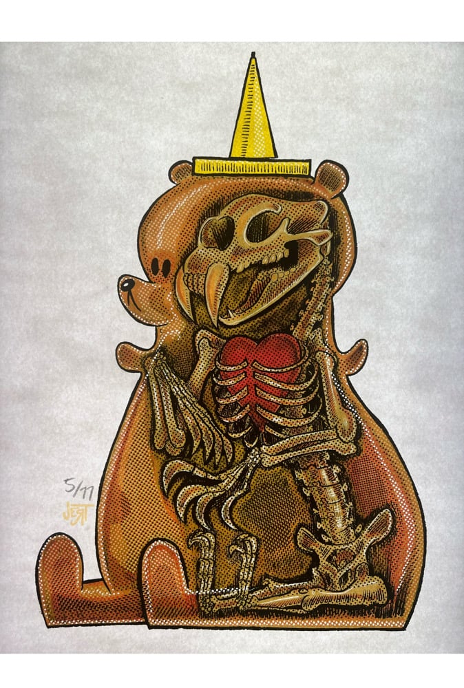 Image of Honey Bear Redux 13x19 Watercolor Paper Hand Numbered - edition of 77 