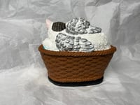 Image 10 of Custom Engraved Handpainted Sleeping Cat In Basket Urn