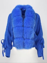 Real Fox Fur Collar luxury sweater one size 