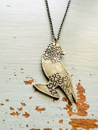 Image 4 of sterling silver Camus quote raven pendant