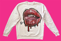 Image 1 of “HOT BLOOD” CUSTOM PAINTED PULLOVER SWEATSHIRT MEDIUM