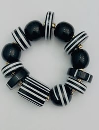 Image 1 of Black & White Multi Beaded Beacelet