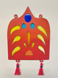 Image 1 of Pink + orange wall art