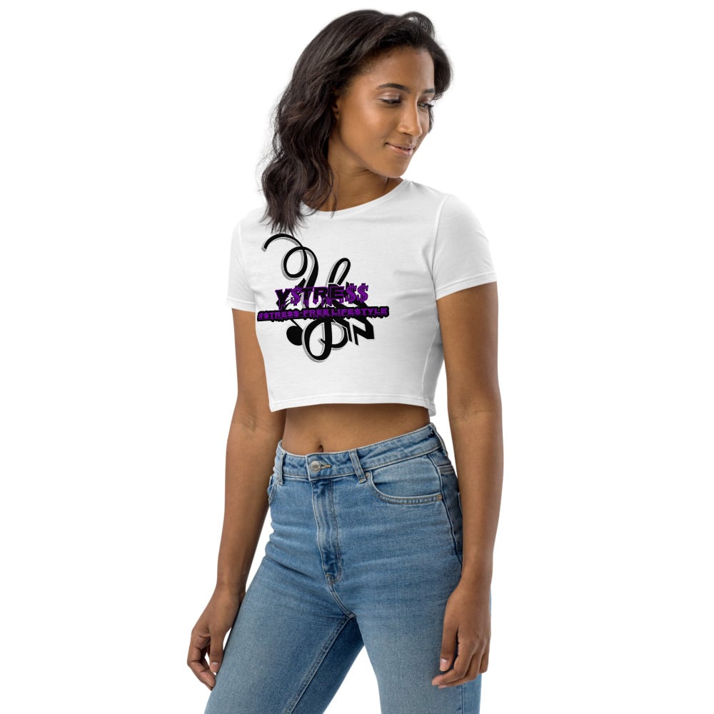 Image of YSDB Exclusive Women's Purple and Black Organic Crop Top