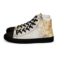 Image 3 of Tattered White and Gold Light Goth Women’s high top canvas shoes