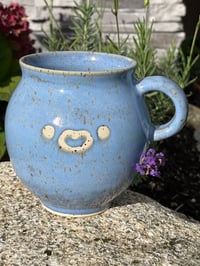 Image 1 of Fat Belly Face Mug (Light Blue)