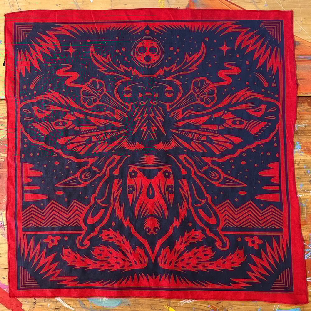Image of “You’re Doing Great” Phases of the Bee / Spirit Guide Bandanna 