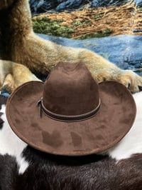 Image 3 of Suede Cowboy Hat Brown