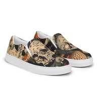 Image 1 of Goblincore Skull and Mushroom Grunge/Punk Women’s Slip-On Canvas Shoes