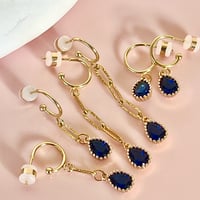 Image 4 of Blue Glass Teardrops - 3 lengths