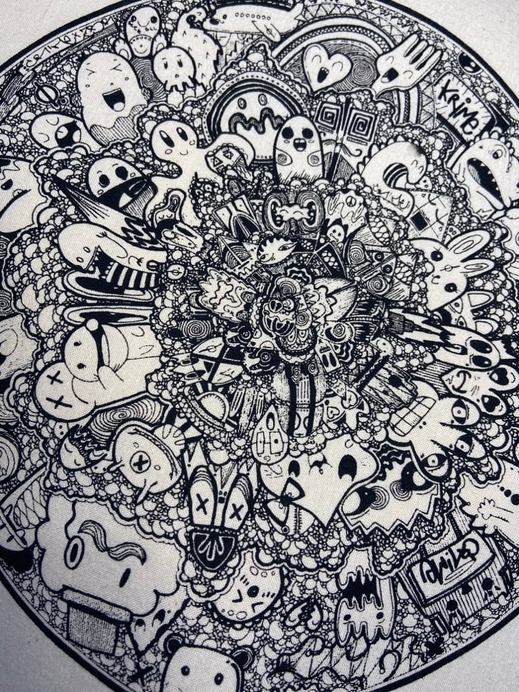 Image of Tote bag Sérigraphié - Doodle World