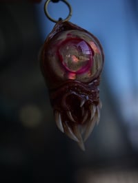 Image 7 of Little Magenta Monster Toothy pendant, OOAK,