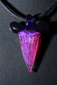 Image 2 of Fully crushed opal glass shark tooth pendant....