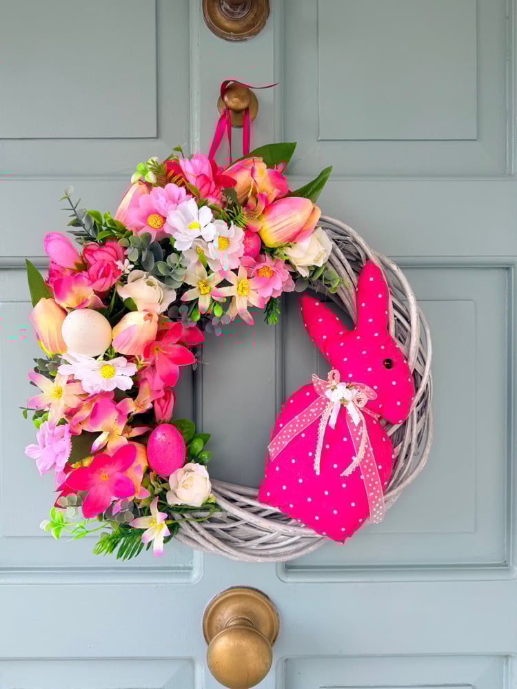 Image of 35cm Wicker Floral Bunny 