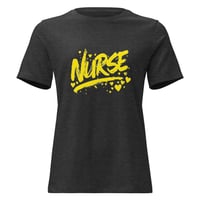 Image 4 of Women's Relaxed T-Shirt, Graffiti Style Nurse Tee