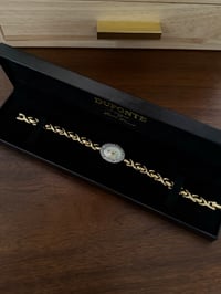 Image 1 of Vintage Ladies Diamond Dial Dufonte Mother of Pear Dail - New in Box