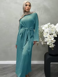 Image 2 of Elegant Noir Tie-Waist Abaya