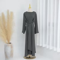 Image 3 of Elegant Noir Tie-Waist Abaya