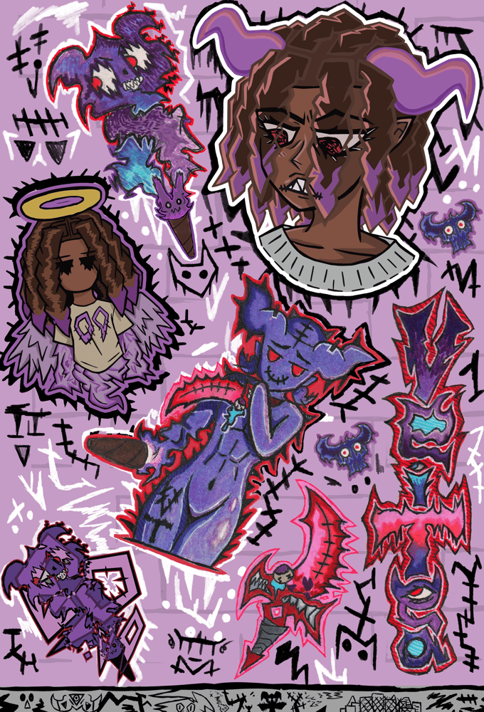 Image of Faded Angels PURPLE "Sticker" PACK