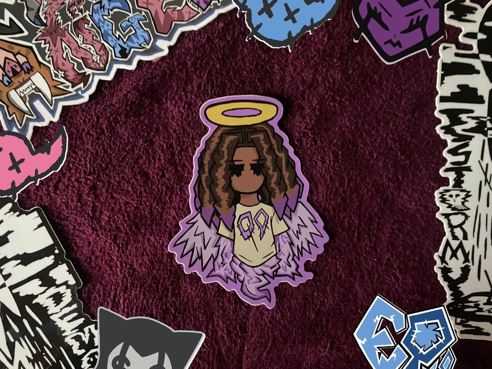Image of Veitea the "Demon" Purple Angel Sticker