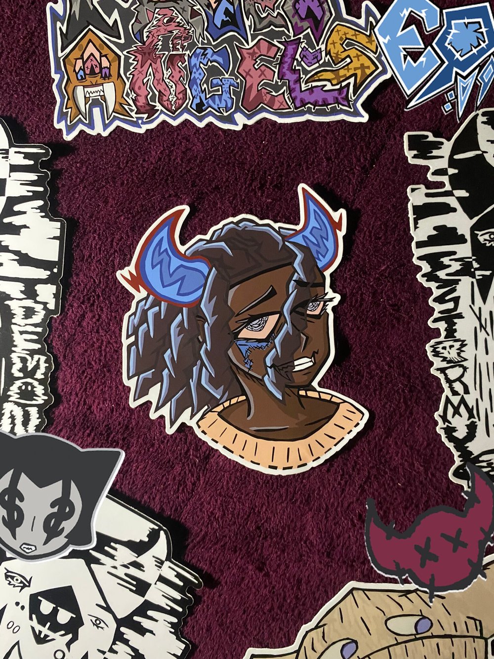 Image of Teivi Blue "Demon" Vinyl Sticker