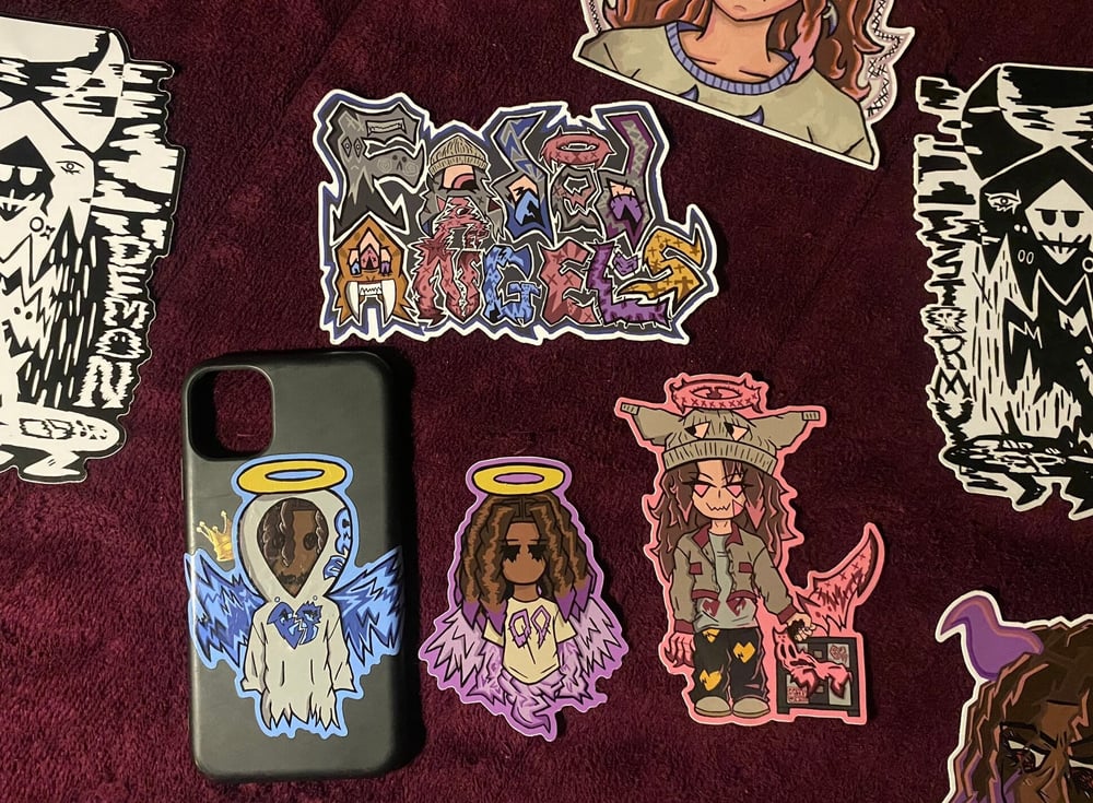 Image of Veitea the "Demon" Purple Angel Sticker