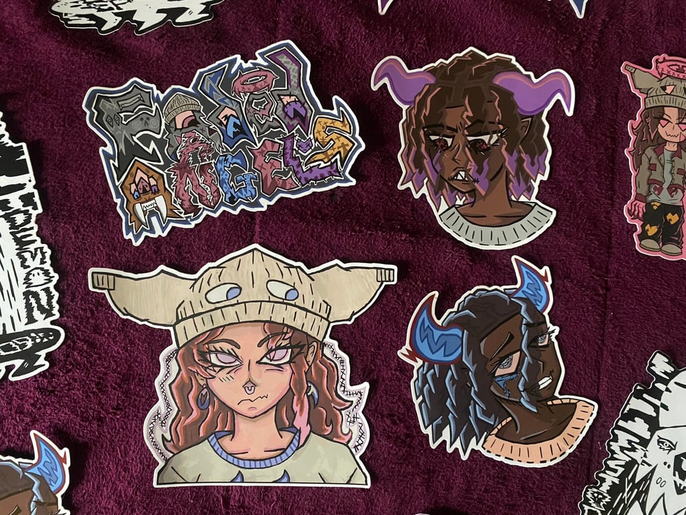 Image of Teivi Blue "Demon" Vinyl Sticker