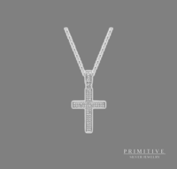 925 Silver Diamond Flooded Cross