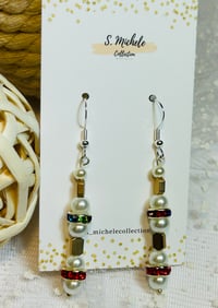 Image 2 of Pearl & Rhinestone Earrings