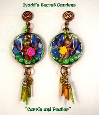 Image 1 of "Carrie and Peater" One of a kind handcrafted earrings.