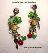 Image 2 of "Molly and Myrtle" One-of-a-Kind Handcrafted and Painted Earrings.