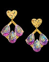 DREAM GLITTER QUADRATUM Earring - Purple + Heart