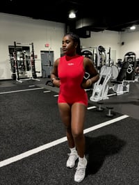 Image 1 of RED AMAPOLA Backless Short Bodysuit 