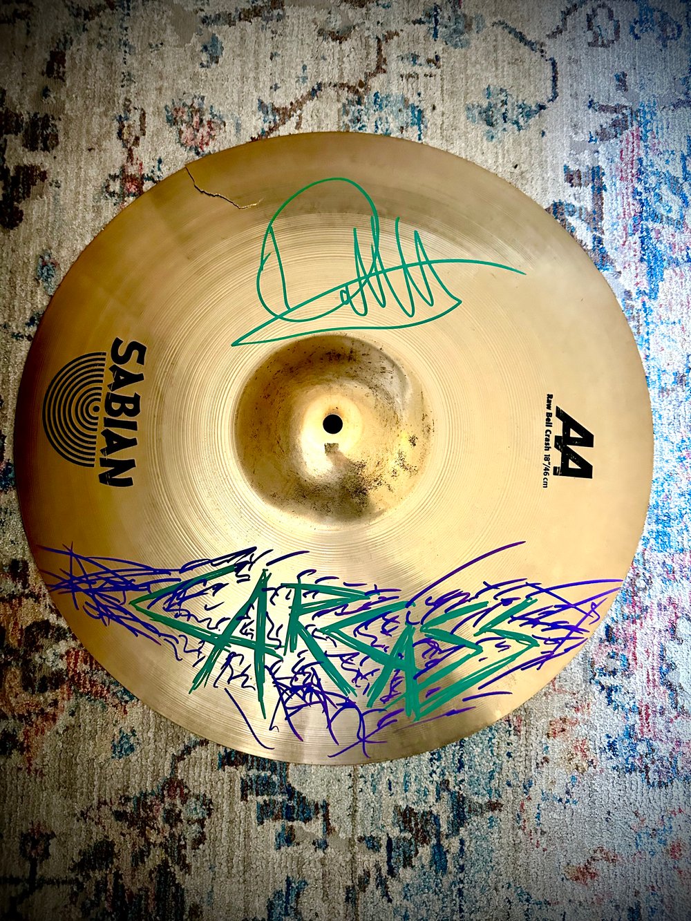 Image of SIGNED / STAGE USED SABIAN 18” RAW BELL CRASH