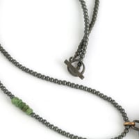 Image 4 of Little Arch Pendant - green & gold