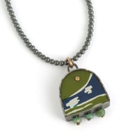 Image 1 of Little Arch Pendant - green & gold