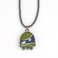 Image 2 of Little Arch Pendant - green & gold