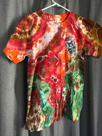 MEDIUM Red/Green/Copper Tie Dye