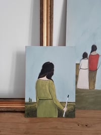 Image 4 of Original Artwork - Acrylic Painting Of A Lady In The Countryside With Tin Whistle
