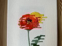 Image 5 of Glitched Poppy, hand embroidered art