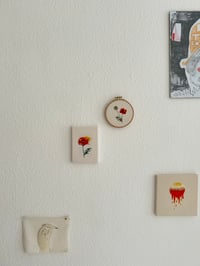 Image 4 of Glitched Poppy, hand embroidered art